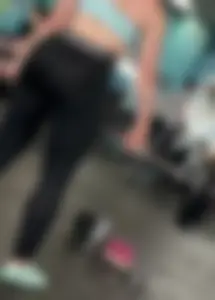 EXTREME see through leggings showing thong at the gym