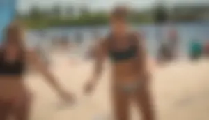 Beach volleyball babes in bikinis