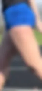 College Track Girl in Blue Nike Pros