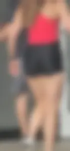 TIGHT WHITE ASS; BLACK SPANDEX SHORTS