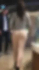 Sexy brunette in pink leggings getting food with a great ass and beautiful face