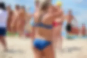 Lifeguard tournament girls on the beach