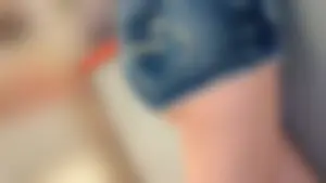 Friend in short shorts showing cheeks and some cleavage