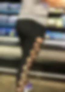Big booty milf grocery shopping in unique sexy leggings