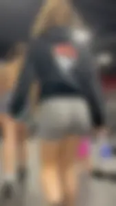 Tight Grey Gym Shorts (Crazy Vpl and Bends Over)