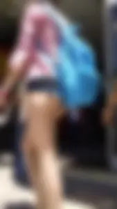 Girl in Mini Shorts Street Creepshot - Awesome Booty and Legs