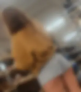 Cute girl showing cheeks off at the thrift shop