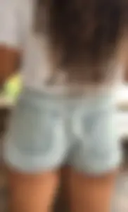 White jean shorts booty (OC)