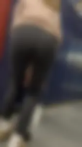Skinny And Tight College Girl In Blue Leggings Bends Over For Me (Upshots)