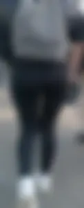 Perfect german ass in tight black Leggings