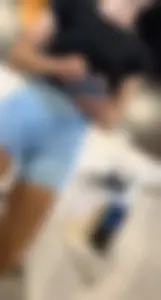 Hot blonde spandex shorts got way too close to me