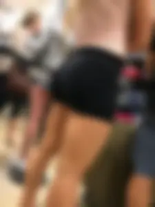 Hot candid butts in spandex mini shorts, creepshots gallery in a store