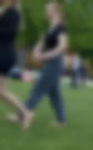 Busty redhead (long distance shots)