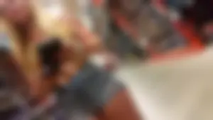 Distracted glorius cameltoe shopping in Short jean shorts