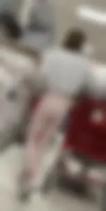 Tiny teen in pink leggings at Target - for the win