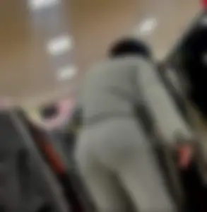 Perfect juicy jiggly fat ass in grey pants