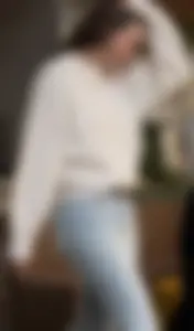 College girl with hot juicy bubble butt in flared jeans