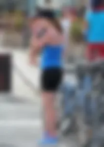 Cute teen bike rider in spandex shorts with a nice ass and vpl