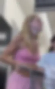 Beautiful college blonde in pink