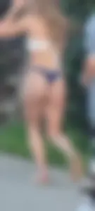 Busted capping sexy white girl in thong bikini