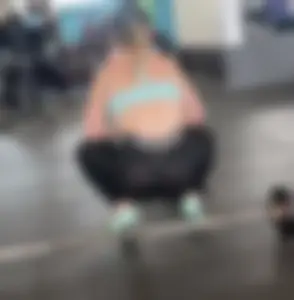 EXTREME see through leggings showing thong at the gym