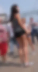 Hot Ass in Spandex Mini Shorts Closeup Creepshot