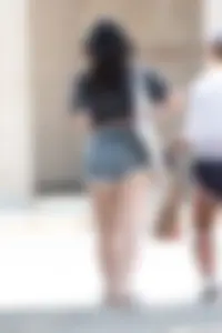 College cutie in frilly shorts