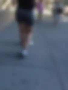 Thick big booty teen with braces in tight grey spandex shorts