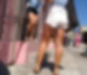 Nice girl in shorts in the morning