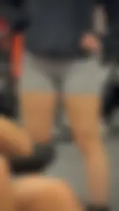 Tight Grey Gym Shorts (Crazy Vpl and Bends Over)