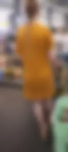 Cute And Tall Skinny Girl in a Dress, Creepshots at the Supermarket
