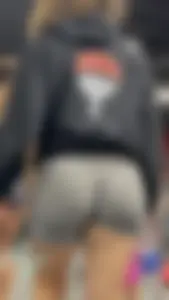 Tight Grey Gym Shorts (Crazy Vpl and Bends Over)