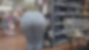 Thick Ebony w/ Big Ass bending over & squatting