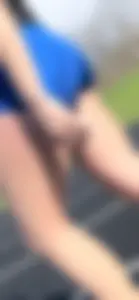 College Track Girl in Blue Nike Pros
