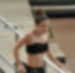 Tube top teen in shorts