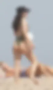 Hot Girls in Swimsuits Playing Volleyball on Sand at the Beach Hot Pics