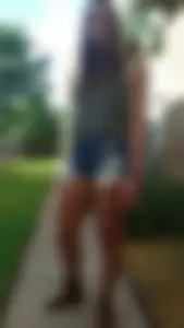 Cute friend in denim shorts showing some cheek
