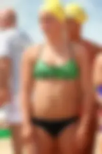 Lifeguard tournament girls on the beach