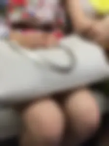 Girl in Colorful Dress and Flats with Skinny Legs in Subway Train Candid