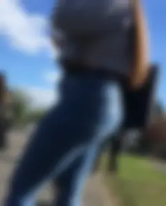 Long haired beauty teen with a tight ass in jeans