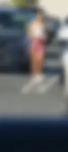 Elite camel toe on display in parking lot