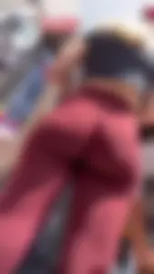 Blonde PAWG in Red Leggings So Sexy (Not OC)