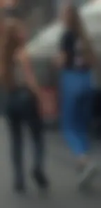 Various hot butts in tight jeans on the street and inside cafes, some teens too