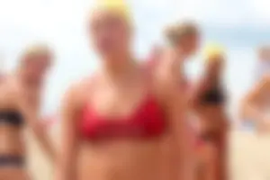 Lifeguard tournament girls on the beach