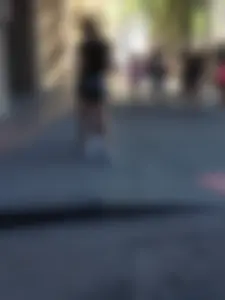 Thick big booty teen with braces in tight grey spandex shorts