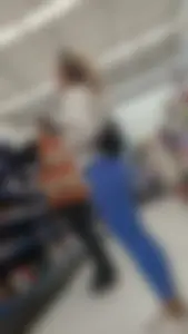 Very tight nice ass and legs in clear blue legging. OC