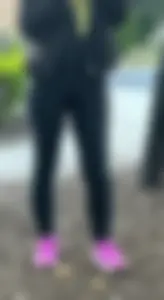 Hot Babysitter in shiny leggings