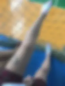 College Teen Gymnasium Selfies in a Skirt and Black Pantyhose