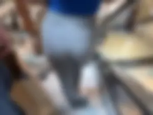 Cute Little Petite Round Pear Bubble Butt Blonde in Gray