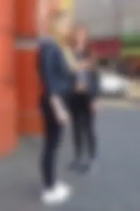 Two hot girls in tights street creepshots